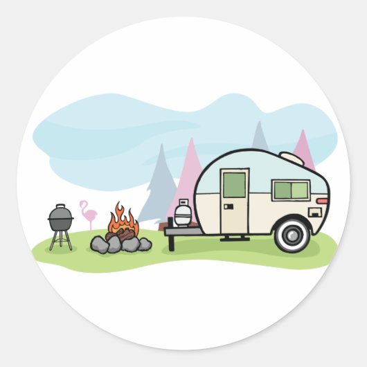 Stickers Camper de Style vintage (Devant)