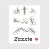 Stickers Camping, Randonnée et extérieur (Feuille)