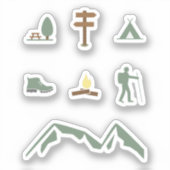 Stickers Camping, Randonnée et extérieur (Recto)