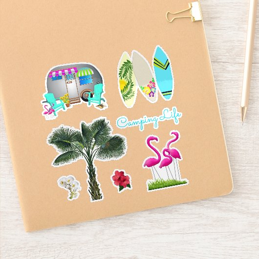 Stickers Camping Tropical Shapbook en Floride (Carnet)