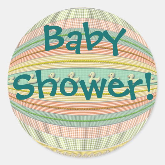Stickers - Canards rangés - "Baby shower !" (Devant)