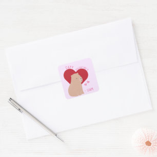 Stickers Capybara de la Saint Valentin en classe