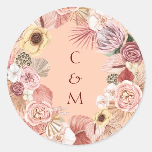 Stickers Caramel Bohème Floral Wreath (Devant)