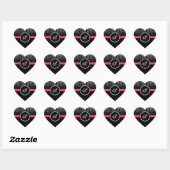 Stickers Cardiaque rose et noire Monogramme (Feuille)