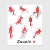 Stickers Cardinal Rouge (Feuille)