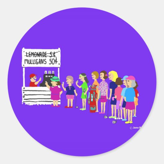 Stickers caricature Lady Mulligan Golf (Devant)