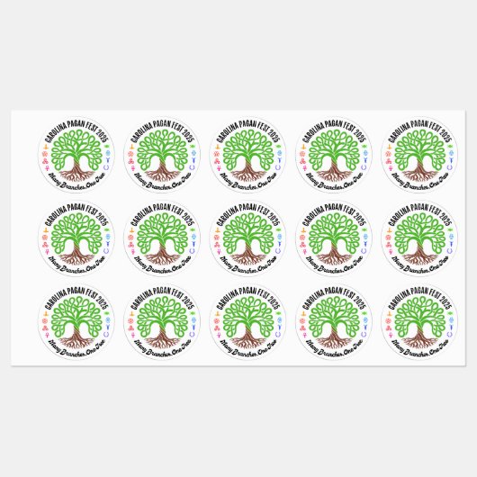 Stickers Carolina Pagan Fest 2025 imperméables (Feuille)