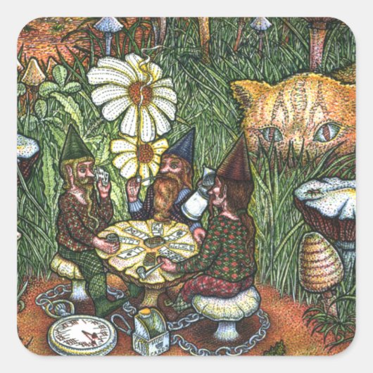 Stickers Carré 3 Gnomes (Devant)