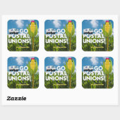 Stickers carré (6/pg) - Go Postal Unions! (Feuille)