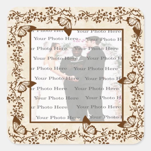 Stickers Carré à papillon élégant (Devant)