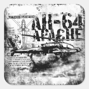 Stickers Carré AH-64 Apache