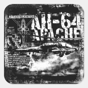 Stickers Carré AH-64 Apache