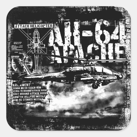 Stickers Carré AH-64 Apache (Devant)
