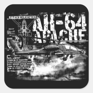Stickers Carré AH-64 Apache
