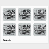 Stickers Carré AH-64 Apache (Feuille)