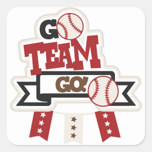 Stickers carré/Baseball Go Team Go (Devant)
