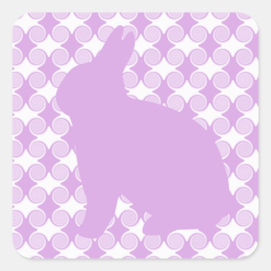 Stickers Carré Bunny de Pâques, Lavande (Devant)