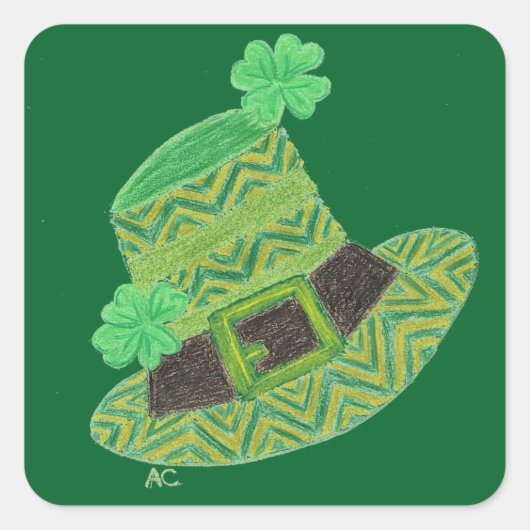 stickers carré casquette chevron leprechaun (Devant)