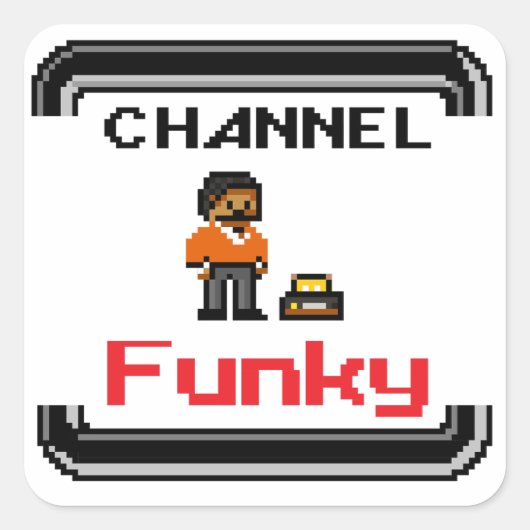 Stickers Carré Channel Funky Pixel (Devant)