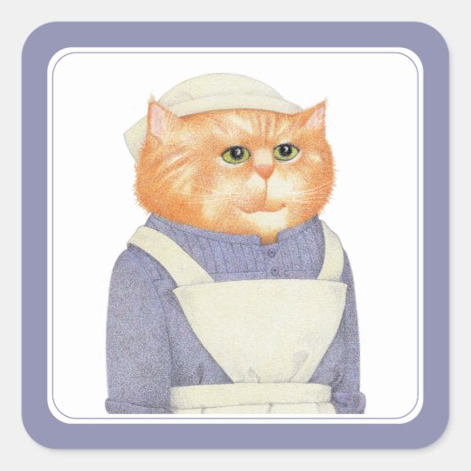 Stickers Carré CHAT COOK (Devant)