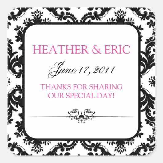 Stickers Carré Chic Damask (Devant)