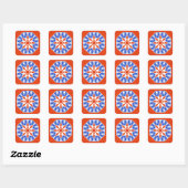 Stickers carré, Conception créative multicolore (Feuille)