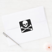 Stickers Carré crâne et os croisés (Enveloppe)