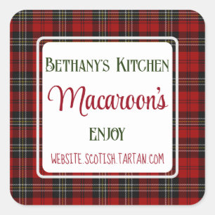 Stickers carré d'affaires Bethany's Kitchen Tartan