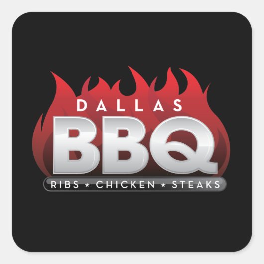 Stickers Carré Dallas BBQ (Devant)