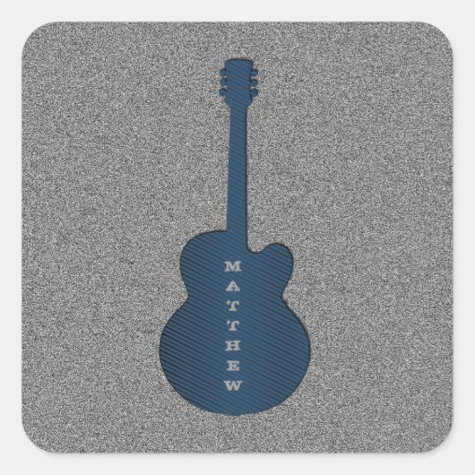Stickers Carré de guitare rayé, Bleu foncé (Devant)