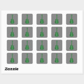 Stickers Carré de guitare rayé, Vert (Feuille)