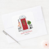 Stickers Carré de la porte de Noël Rouge (Enveloppe)