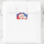 Stickers Carré de Noël Père Noël dit Personnaliser (Sac)