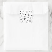 Stickers Carré de skateboard noir et blanc (Sac)