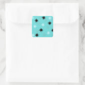 Stickers Carré de Starburst Turquoise Atomique (Sac)
