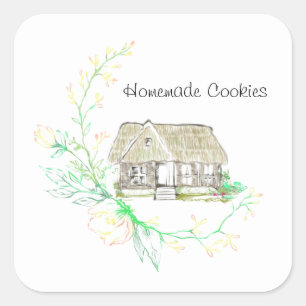 Stickers Carré de toit de chaume anglais Cottage