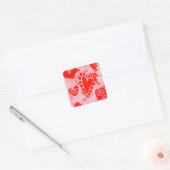 Stickers Carré Doodle Red Valentine Heart (Enveloppe)