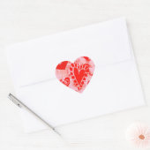 Stickers Carré Doodle Red Valentine Heart (Enveloppe)