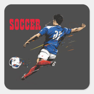 Stickers Carré du joueur de l'équipe de football