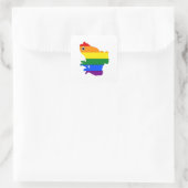 Stickers Carré Gay Frog LGBT Pride Rainbow (Sac)