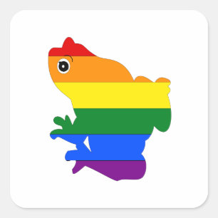 Stickers Carré Gay Frog LGBT Pride Rainbow