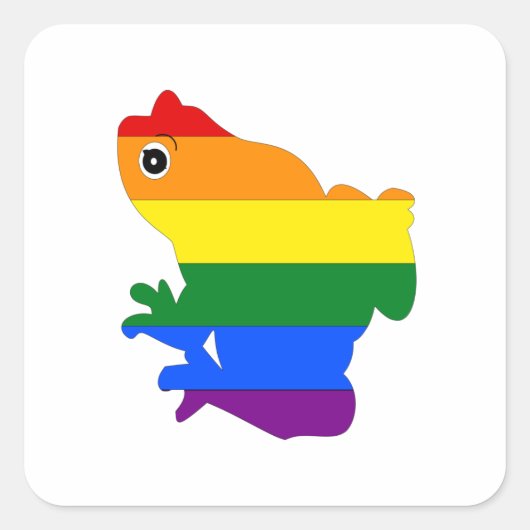 Stickers Carré Gay Frog LGBT Pride Rainbow (Devant)