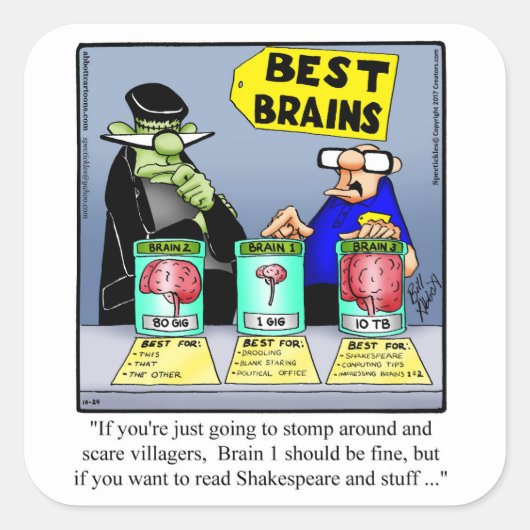 Stickers Carré Halloween drôle (Devant)