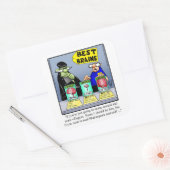 Stickers Carré Halloween drôle (Enveloppe)