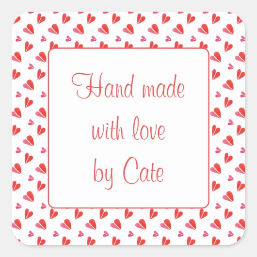 Stickers Carré "HAND Fabriqué" 1,5" (Devant)