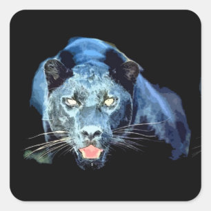 Stickers Carré Jaguar - Panthère noire