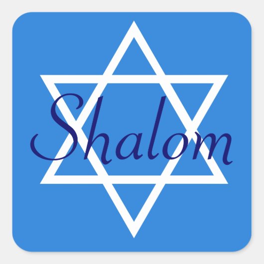 stickers Carré juif bleu Shalom (Devant)