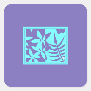 Stickers Carré Leaf Motif