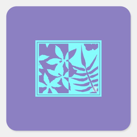 Stickers Carré Leaf Motif (Devant)