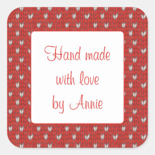 Stickers Carré "Made Made" de HEART KNIT 3"